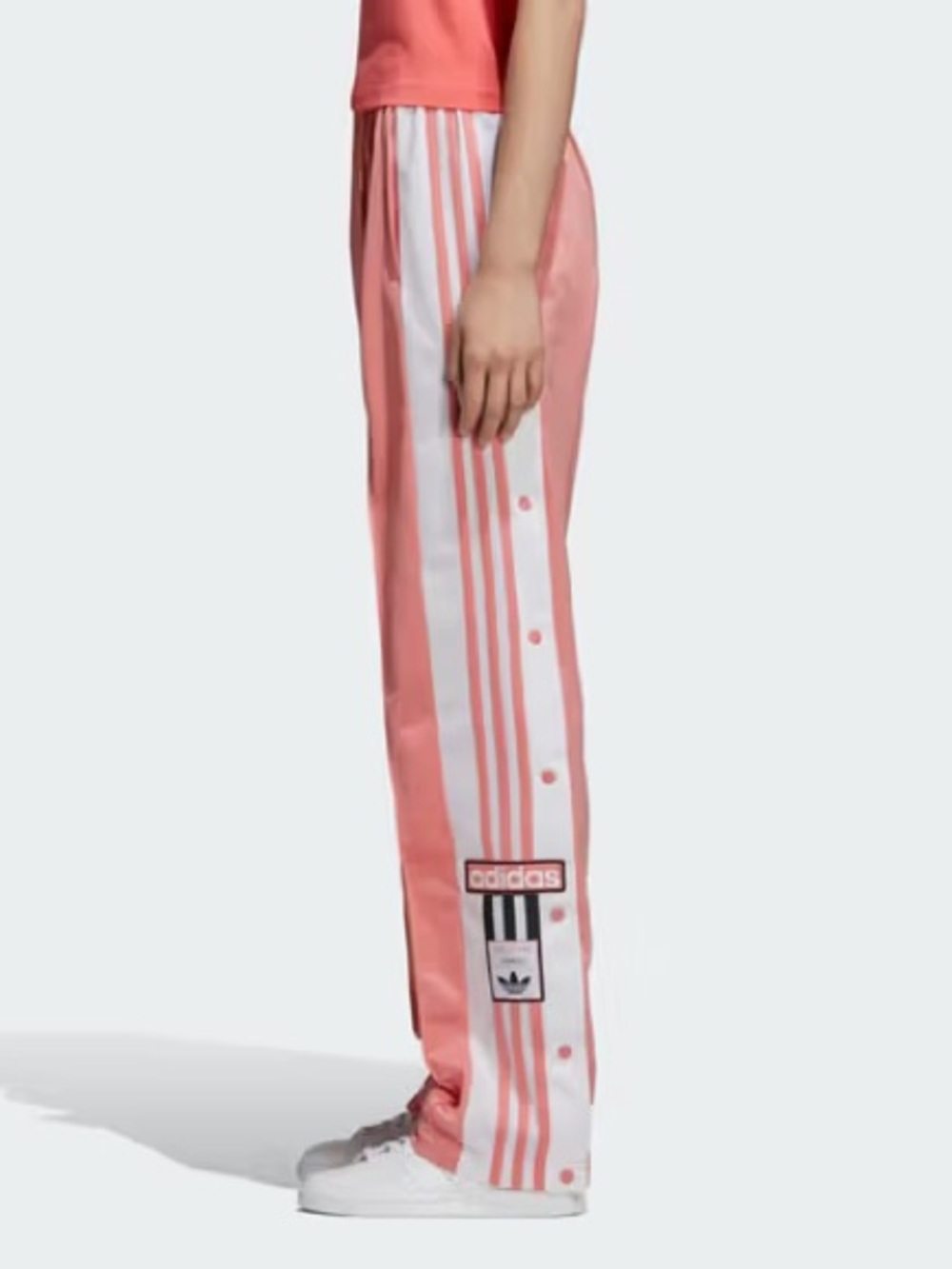 adidas Pink Track Pants with White Side Stripes - Picture 2 of 7